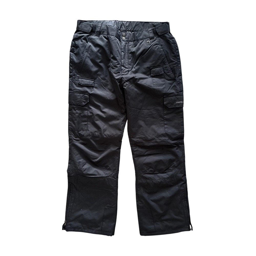 Arctix Mens Snow Pants Insulated Cargo XL Black Regular Fit Winter Ski Outdoor